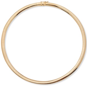 PalmBeach Jewelry Omega Link Choker Necklace in Yellow Gold Tone 16"
