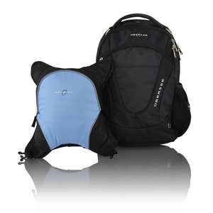 Obersee Oslo Diaper Bag Backpack with Detachable Cooler, Black/Cloud