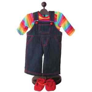 The Queen's Treasures Twin Rainbow Overalls Fits 15" American Girl® Bitty Baby