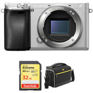 Alpha a6300 Mirrorless Digital Camera Body with Accessory Kit (Silver)