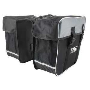Ventura Amsterdam Double Bicycle Pannier Bag in Black/Grey