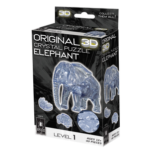 University Games Bepuzzled 3D Crystal Puzzle - Elephant: 40 Pcs