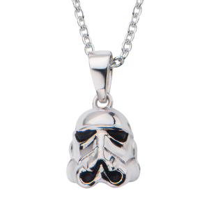 Star Wars Women's 925 Sterling Silver Stormtrooper 3D Pendant, 18"