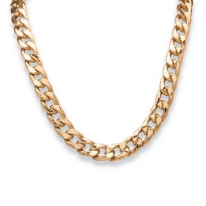 PalmBeach Jewelry Men's Curb-Link Necklace in Yellow Gold Tone