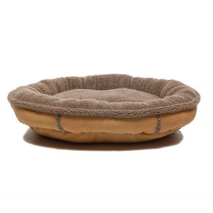 Carolina Pet Company Medium Faux Suede & Tipped Berber Round Comfy Cup - Tan