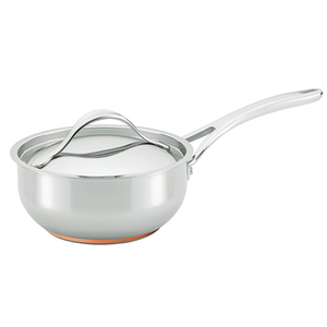 2.5qt Nouvelle Copper Stainless Steel Covered Saucier