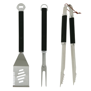 Mr. Bar-B-Q Plastic Finger Grip 3 Piece Grilling Tool Set