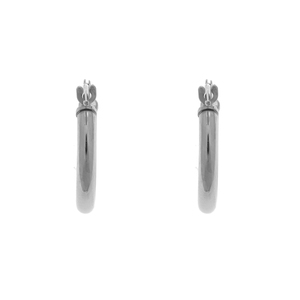 14K White Gold 14mm Click Hoop Earrings