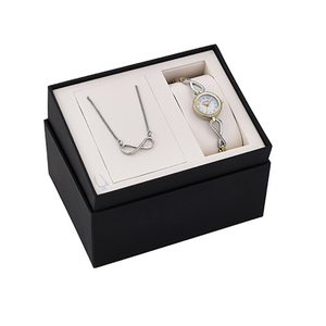 Ladies Swarovski Crystal Two-Tone Watch & Loop Necklace