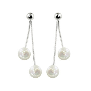 PearLustre by Imperial Sterling Silver FW Coin Pearl Dangle Earrings