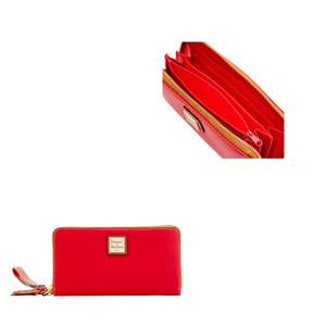 Pebble Grain Large Zip Around Wristlet