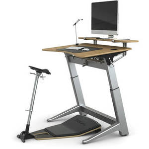 Locus Bundle Pro with White Oak Desk, Matte Black Seat, Anti-Fatigue Mat & Accessories (30 x 48")