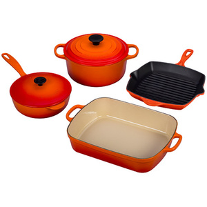 6pc Cast Iron Cookware Set Flame