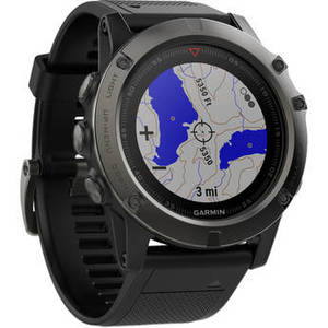 fenix 5X Sapphire Edition Multi-Sport Training GPS Watch (Slate Gray, Black Band)