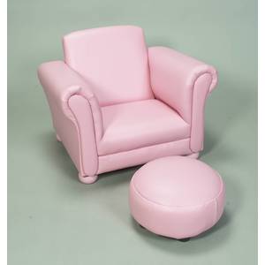 Gift Mark Child's Upholstered Chair w/Ottoman (Pink)