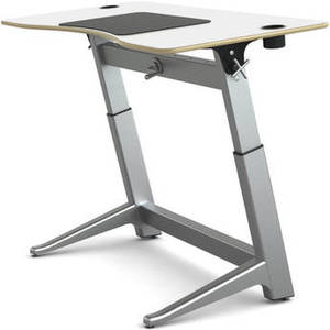 Locus Standing Desk with Glacier White Laminate Top (30 x 60")