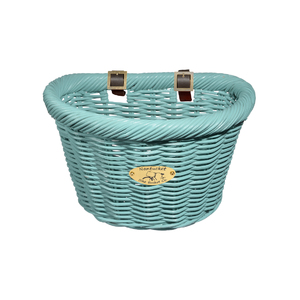 Nantucket Bicycle Basket Co. Cruiser Adult D-Shape Basket, Turquoise