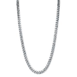 PalmBeach Jewelry Men's 10.5 mm Curb-Link Chain Necklace in Silvertone 24"