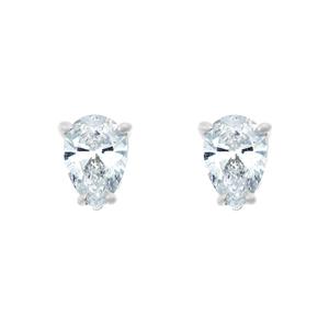 New York City Diamond District 14K White Gold 3/4 cttw Pear Shape Diamond Stud Earrings
