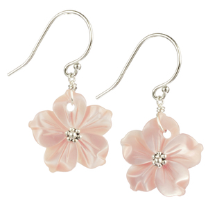 Lita Sterling Silver Pink Shell Flower Earrings