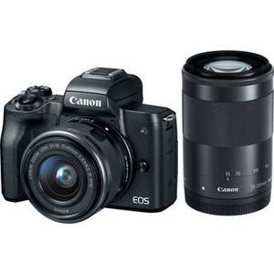 EOS M50 Mirrorless Digital Camera with 15-45mm and 55-200mm Lenses (Black)