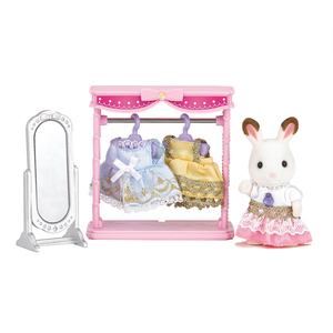 Calico Critters Dressing Area Set with Bell Hopscotch Rabbit