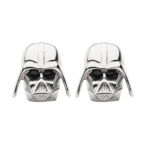 Star Wars 925 Sterling Silver Darth Vader 3D Stud Earrings