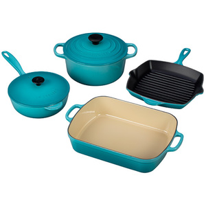 6pc Cast Iron Cookware Set Caribbean