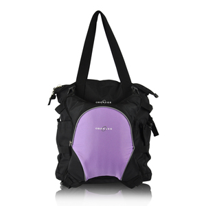 Obersee Innsbruck Diaper Bag Tote with Detachable Cooler - Black / Purple