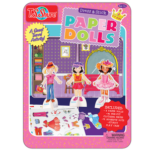 TS Shure Dress and Press Paper Dolls Creativity Tin