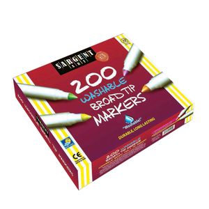 Sargent Art Best-Buy Washable Broad Tip Marker Assortment, 8 Colors, 200 Ct