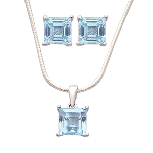 Blue Topaz Earring & Necklace Set