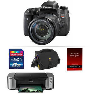 EOS Rebel T6s DSLR Camera with 18-135mm Lens and PIXMA PRO-100 Printer Kit