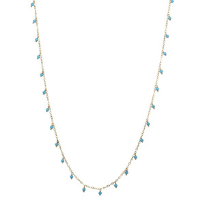 Lita Dyed Turquoise Color Drops Necklace,17"