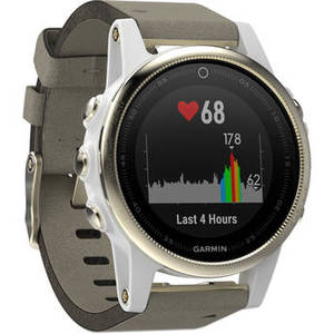 fenix 5S Sapphire Edition Multi-Sport Training GPS Watch (Champagne, Gray Suede Band)