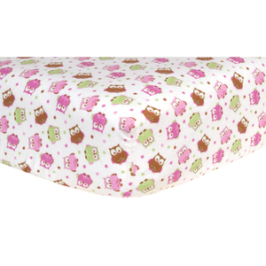 Trend Lab Owl Deluxe Flannel Fitted Crib Sheet