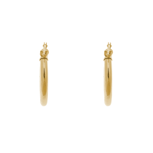 14K Yellow Gold 16mm Click Hoop Earrings