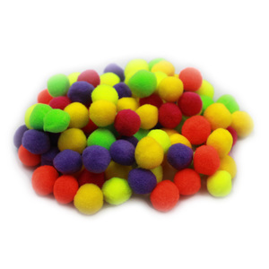 Charles Leonard, Inc. Pom-Poms, 1/2", Hot Colors, 100/Pack, 12 Packs