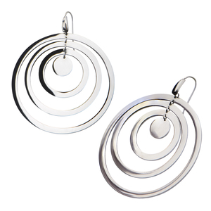 Inox Jewelry Women's Stainless Steel Four Layer Hoop Earrings