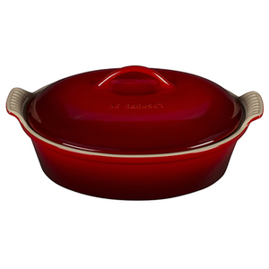 Heritage 2.5Qt Stoneware Covered Oval Casserole Cherry
