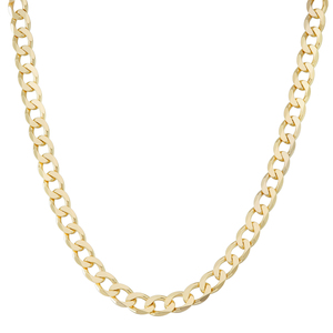 Gold over Sterling Silver 220 Gauge Curb Link Chain, 24 Inches