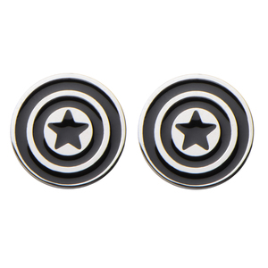 Marvel Women's Stainless Steel Enamel Captain America Logo Stud Earrings
