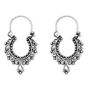 PalmBeach Jewelry Openwork Scroll Earrings in Sterling Silver
