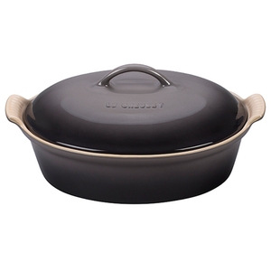 Heritage 2.5 Qt Stoneware Covered Oval Casserole Oyster