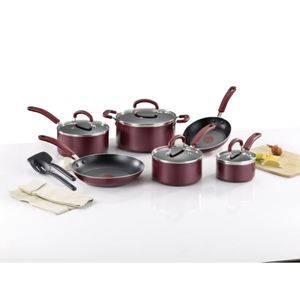Color Luxe 12-Piece Cookware Set - Ruby Red