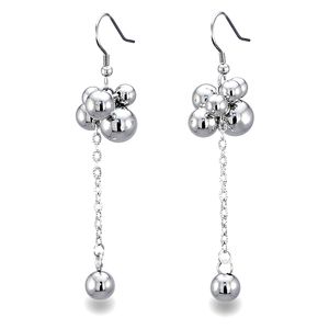 West Coast Jewelry Stainless Steel Bauble Hanging Earrings