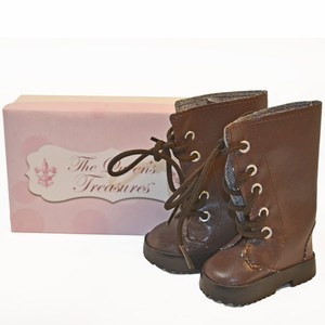 The Queen's Treasures Broown Lace-up Boots to fit 18" Girl Doll