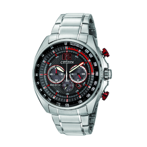 Mens WDR Drive Silver-Tone Watch Black Dial