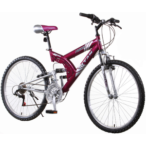 Titan Punisher 21-Speed Dual Suspension All Terrain Mountain Bike, Purple