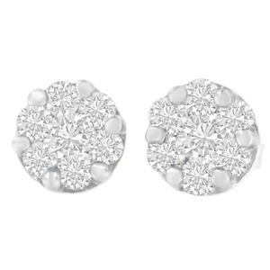 14k White Gold 3/4ct TDW Round-Cut Diamond Earrings (H-I,SI2-I1)